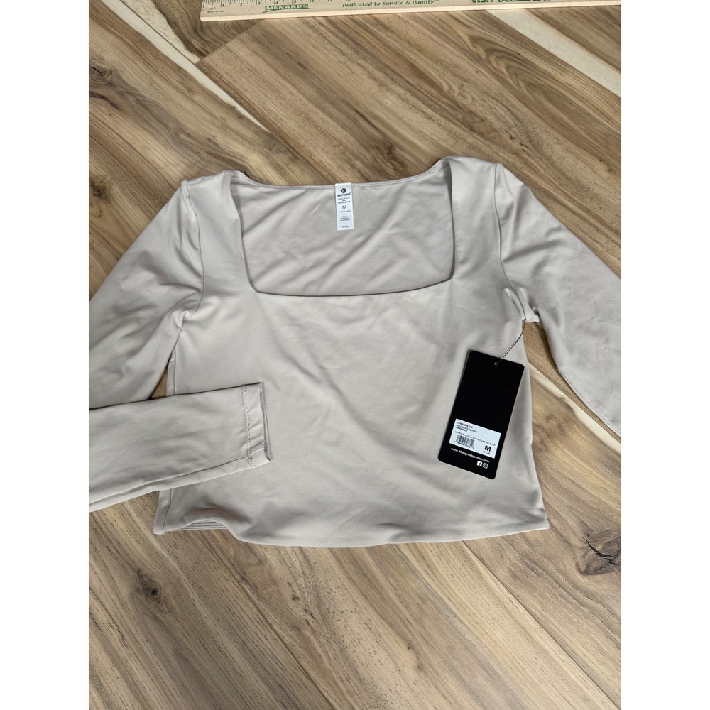 90 Degree By Reflex Contour Olivia Crop Square Neck Top Gardenia M